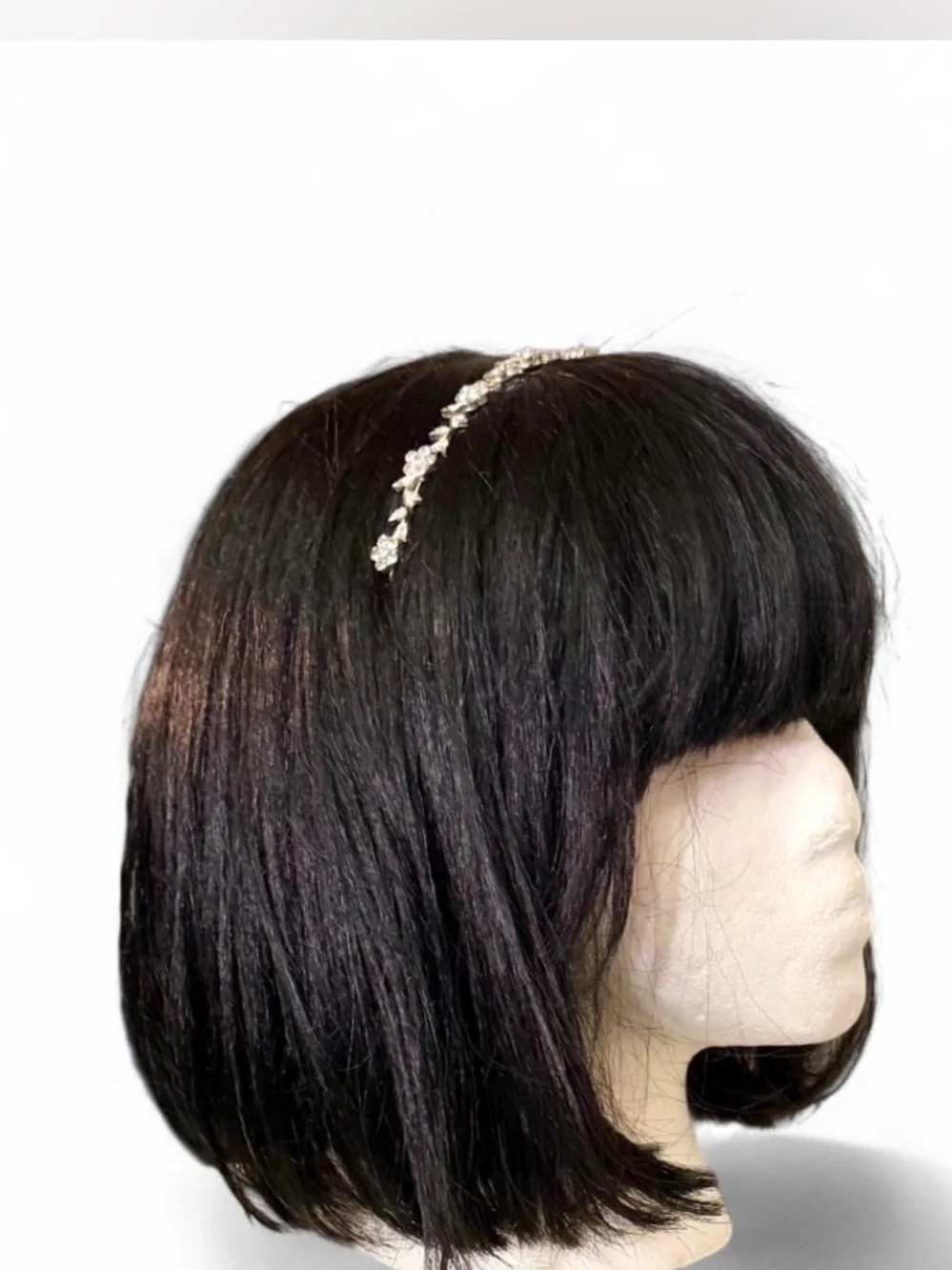 Rhinestone Flower & Leaf Design Embellished Headband